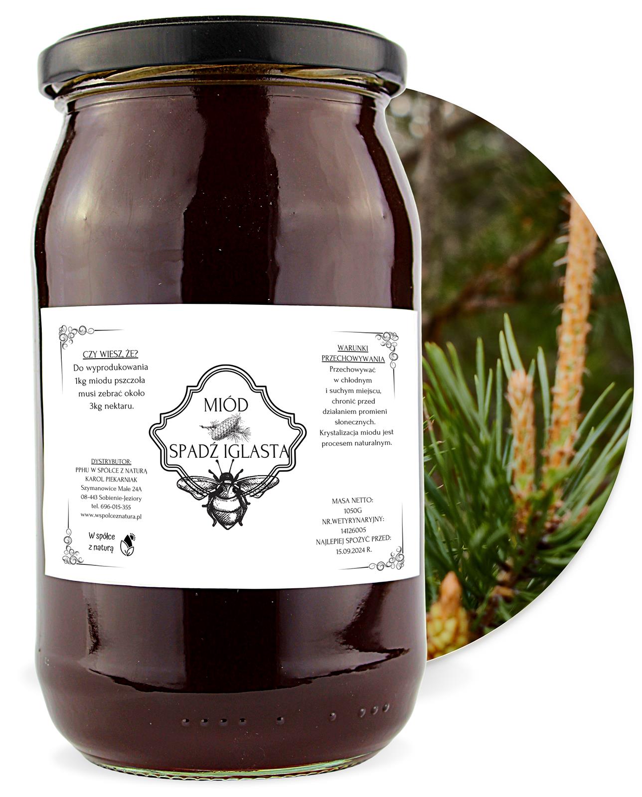 Miód Spadź Iglasta 1050g  Naturalny Bez Konserwantów
