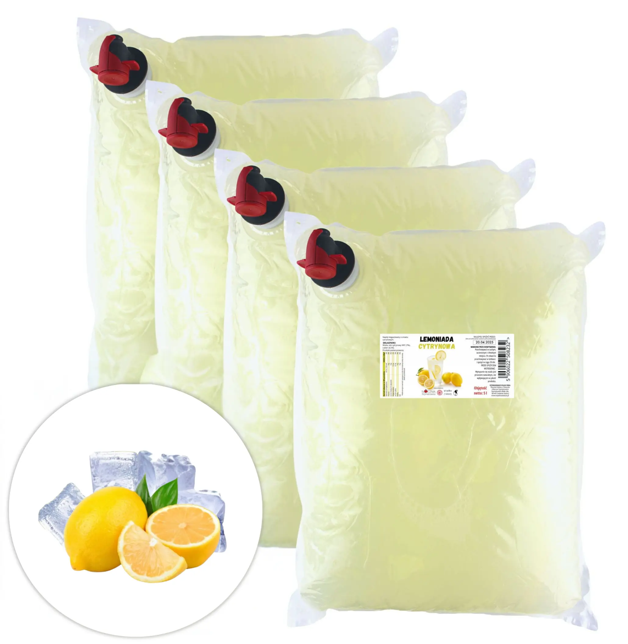 Lemoniada cytrynowa słodka - Zestaw 4x5l