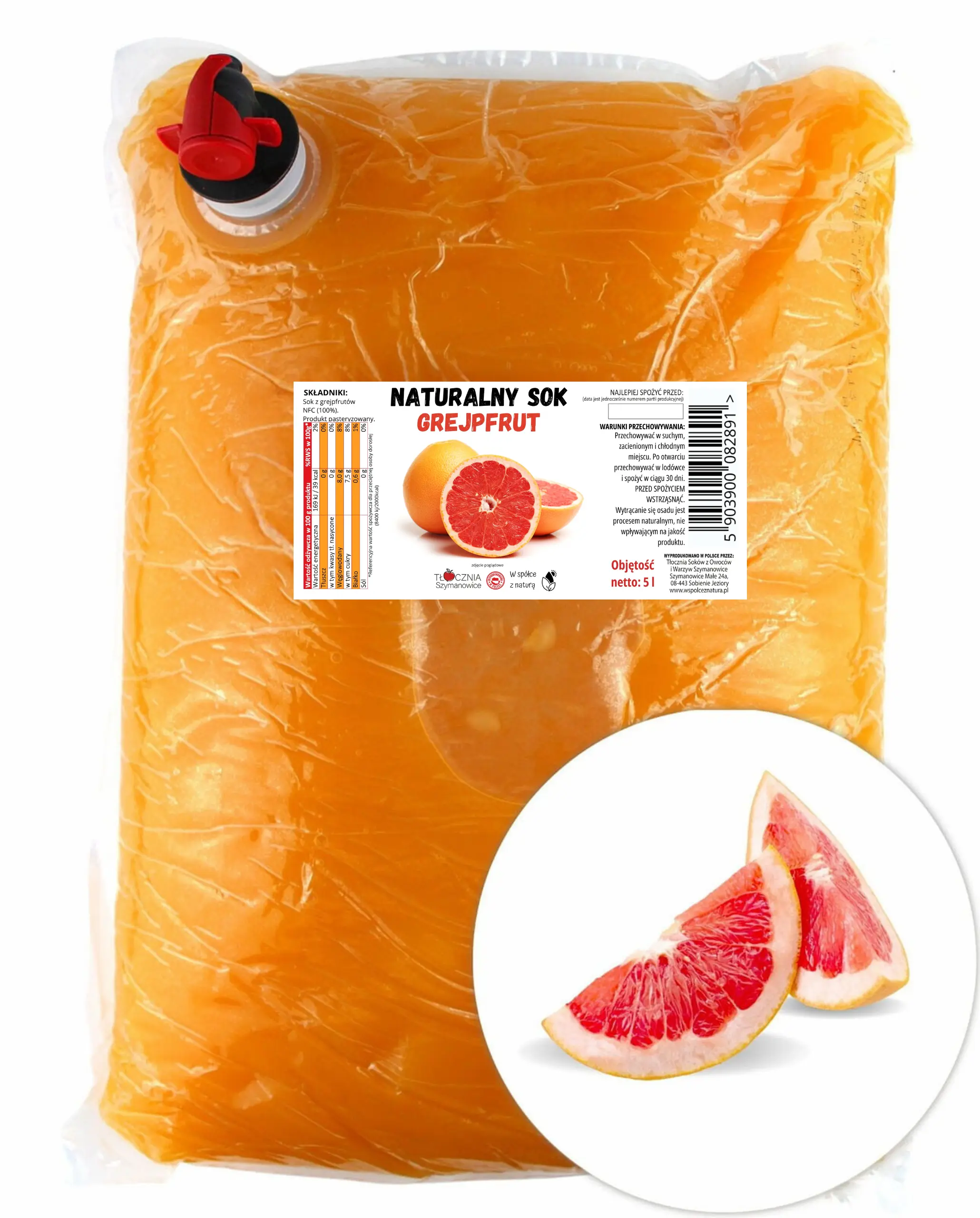 Sok z Grejpfruta 100% 5 l NFC Bez Dodatków