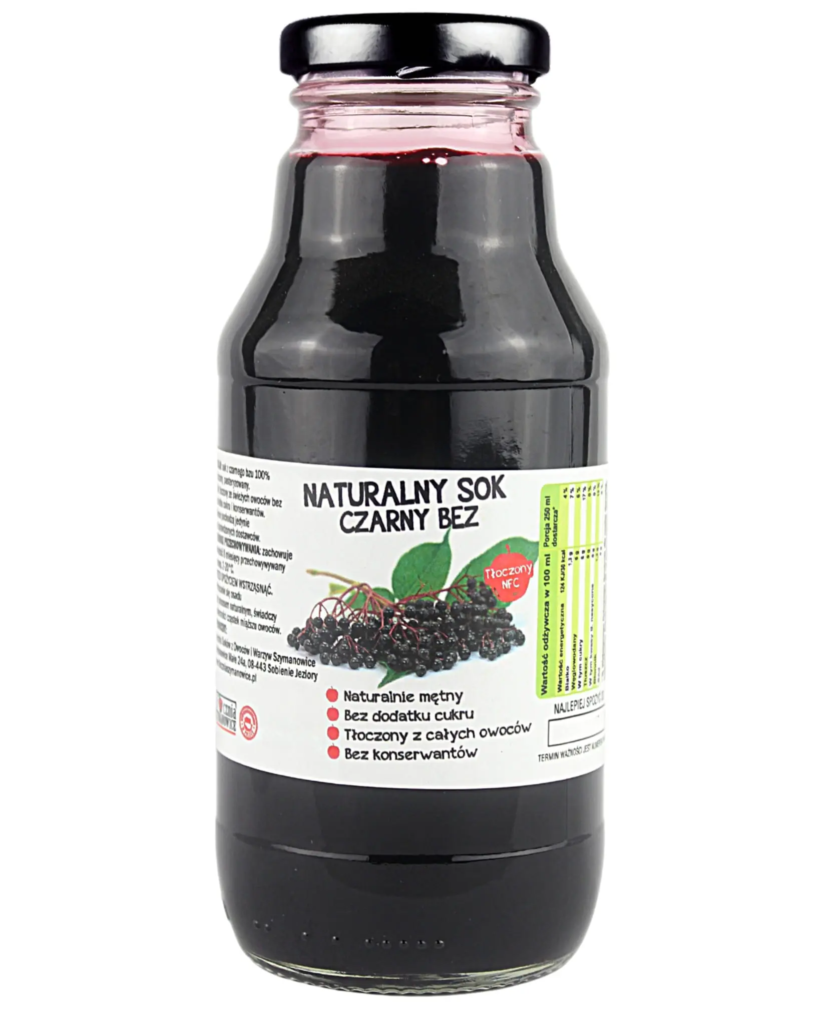 Sok z Czarnego Bzu Tłoczony 300 ml NFC 100% Bez Dodatków