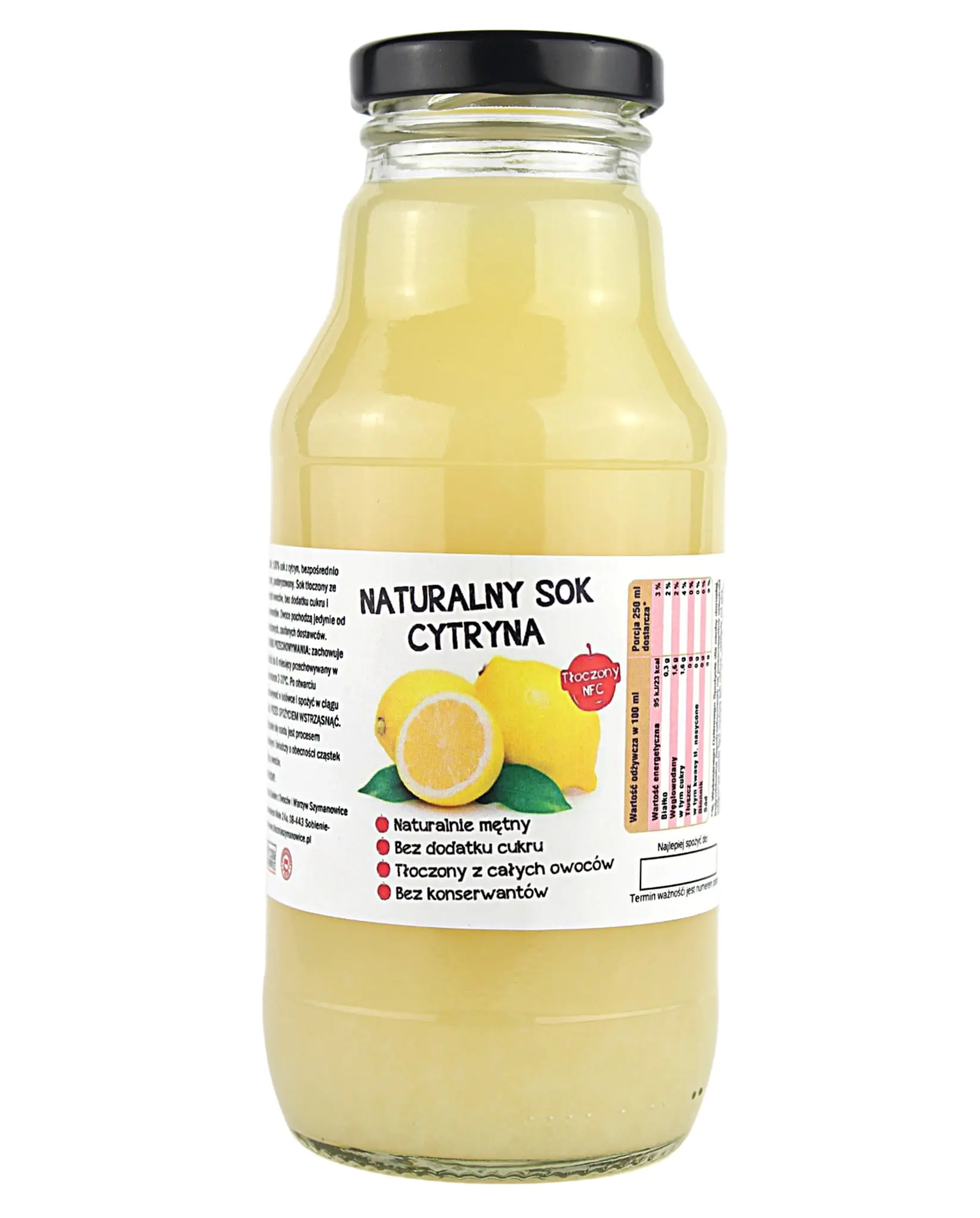 Sok z Cytryny Tłoczony 300ml NFC 100%  Bez Dodatków