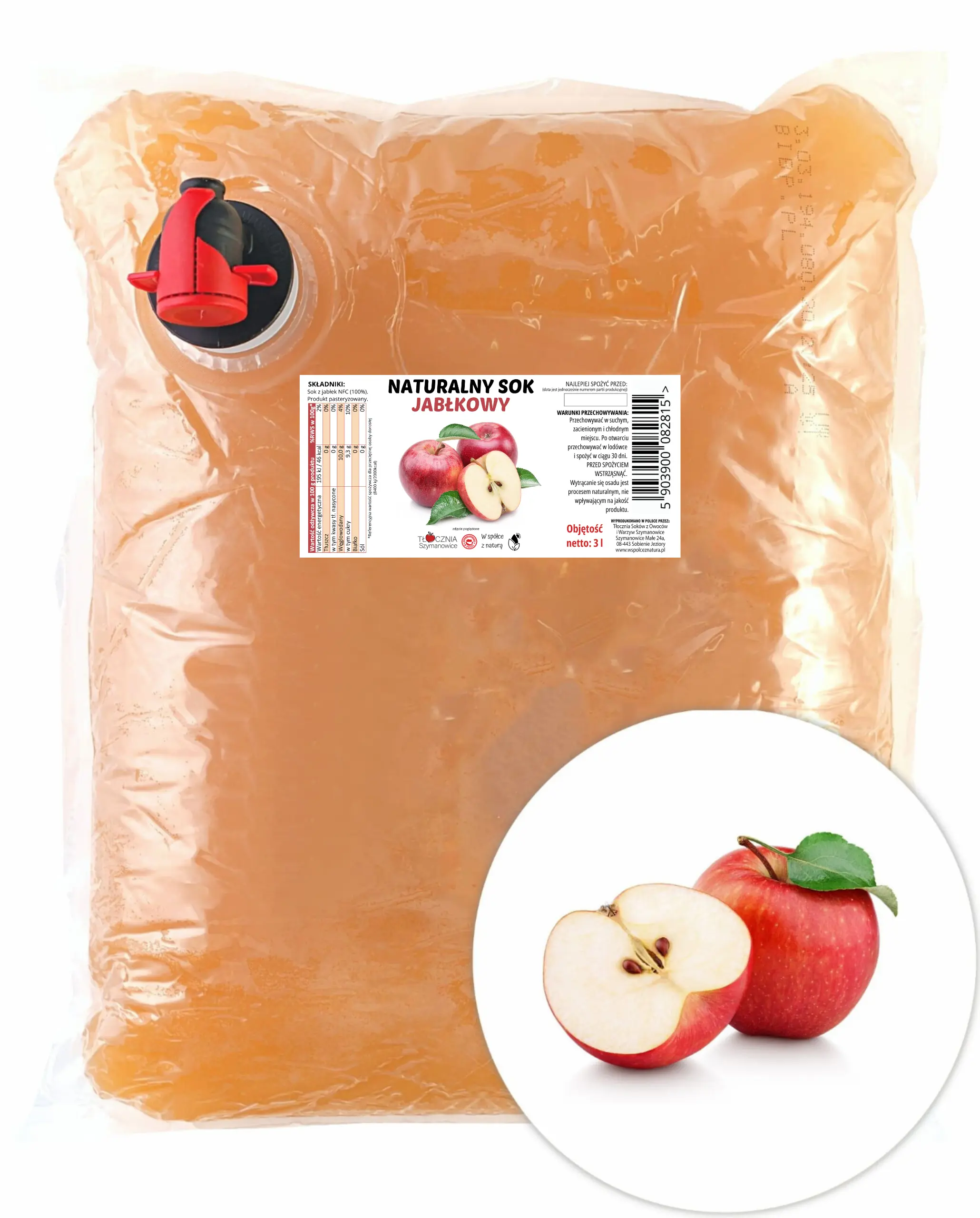 Sok Jabłkowy Tłoczony 100% 3l