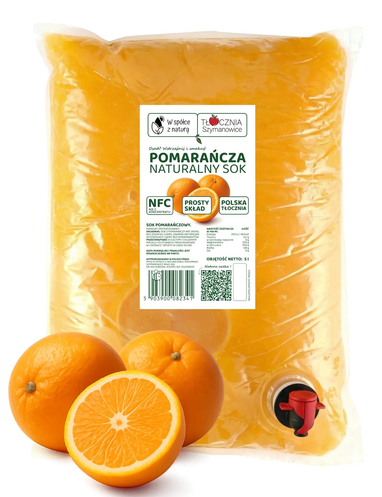 Sok Pomarańczowy Tłoczony 5 l NFC 100% Bez Dodatków