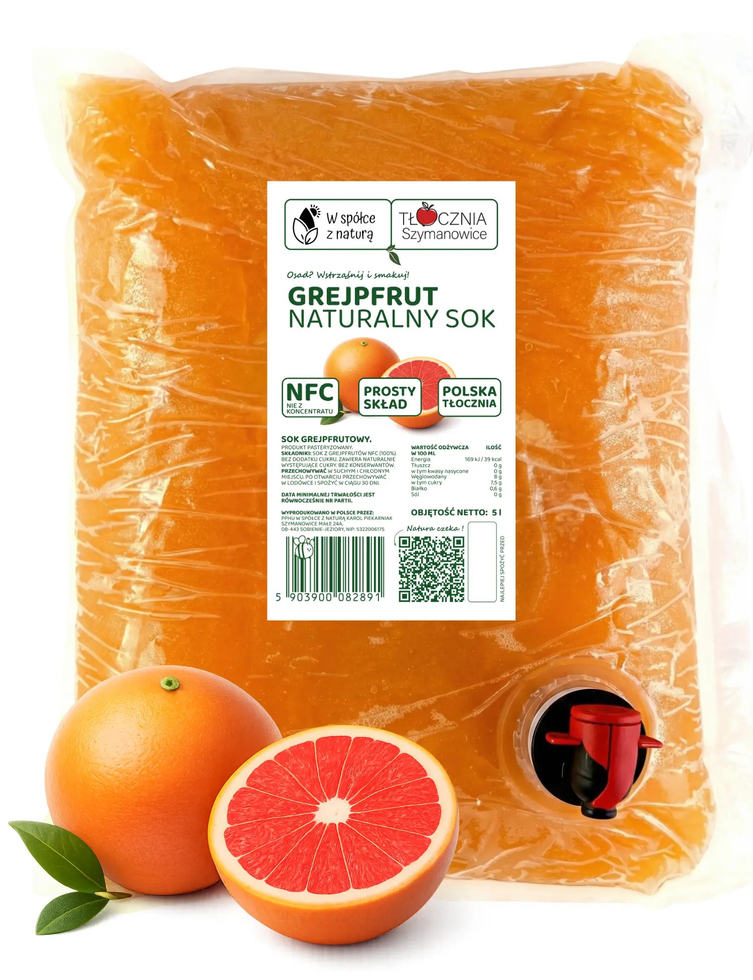 Sok z Grejpfruta 100% 5 l NFC  Bez Dodatków