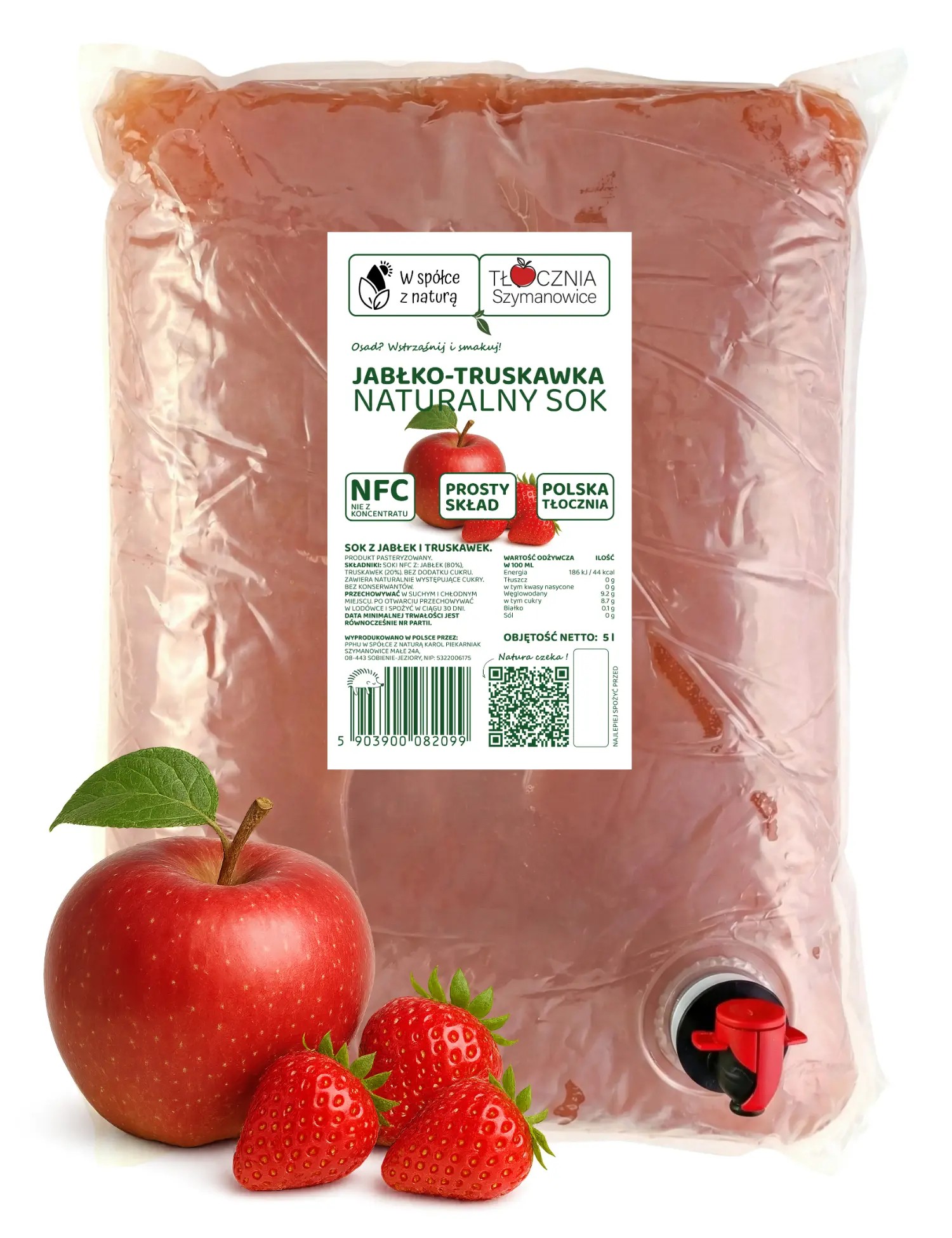 Sok Jabłko-Truskawka 5 l NFC Bez Dodatków